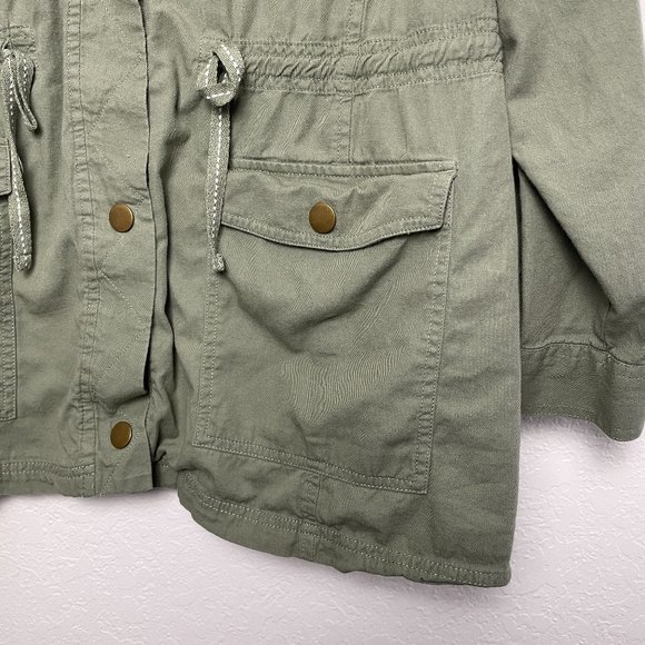 Olive Green Utility Jacket Adjustable Waistm C1329 - Picture 2 of 6